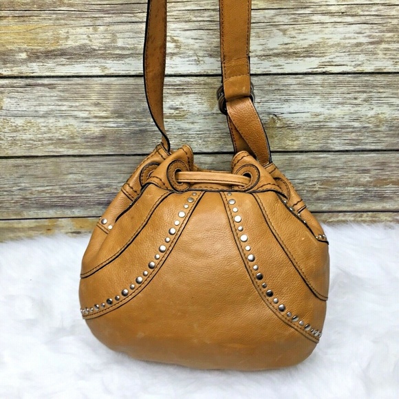 Fossil Fifty Four Molly Tan Brown Studded Bag - Picture 5 of 12